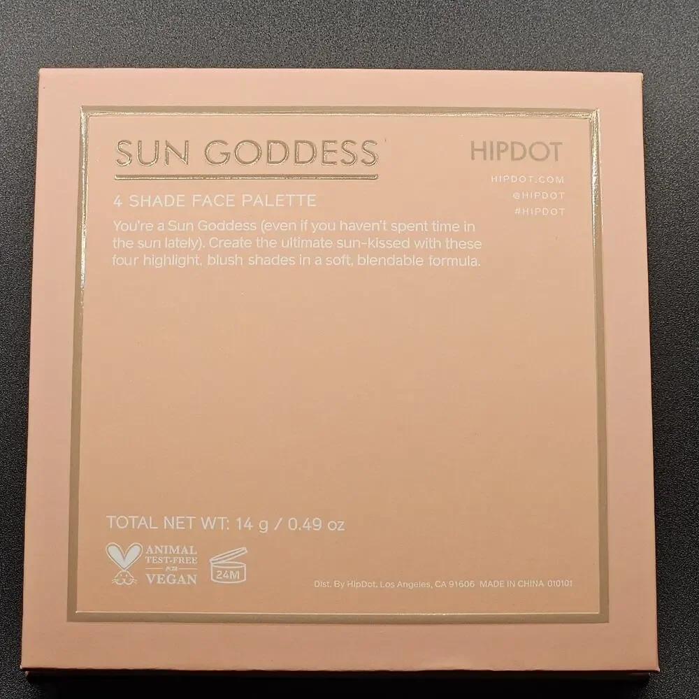 HipDot Sun Goddess 4 Shade Face Palette Blush Highlighter Vegan New